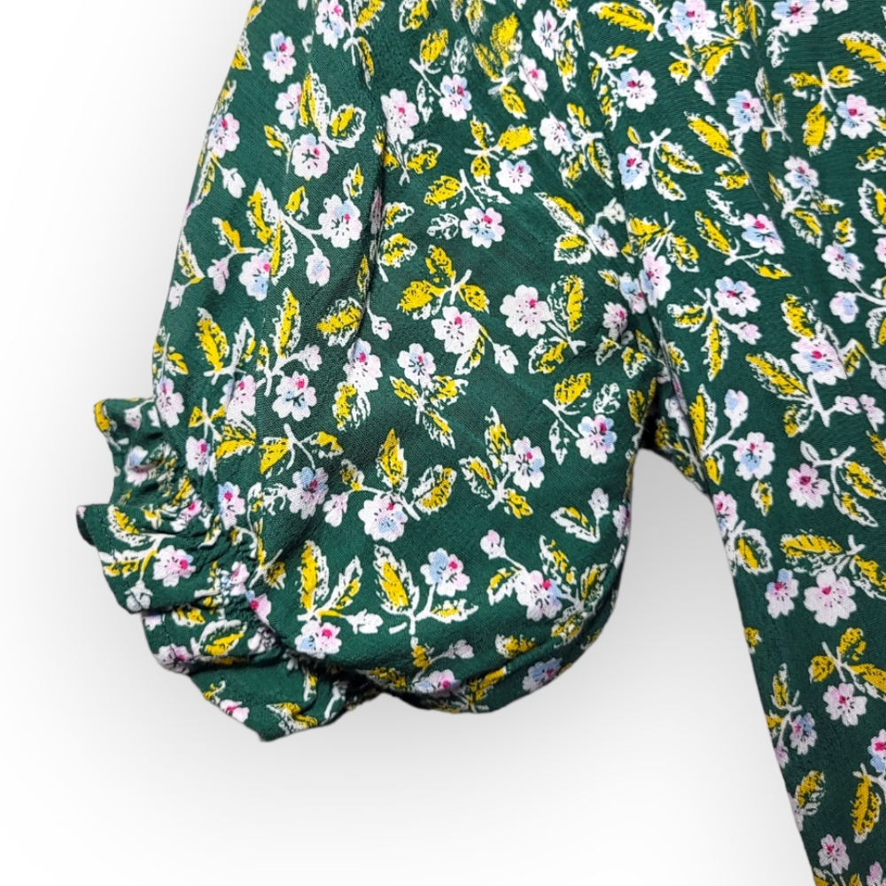 Faithfull The Brand Anthropologie Farah Midi Dress Green Floral 2 - Picture 7 of 13